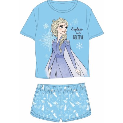 Eplusm Dívčí pyžamo FROZEN ELSA krátké modré Modrá – Zboží Mobilmania