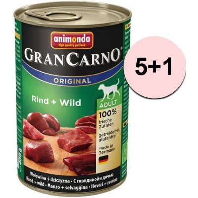 GranCarno Original Adult hovězí maso a zvěřina 6 x 400 g – Zboží Mobilmania