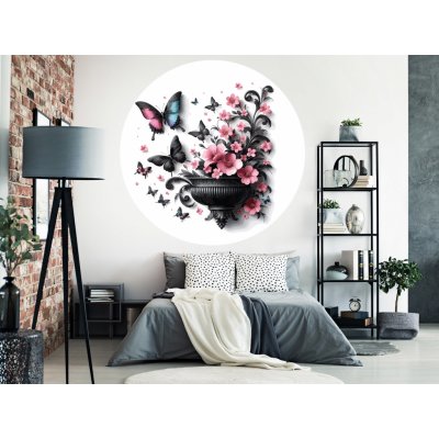 Nalepte.cz samolepka na zeď arch, rozměry Dekor s motýlky, rozměry 20 x 20 cm – Zboží Dáma