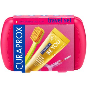 Curaprox Travel set stejnobarevný mix náhradních hlavic magenta 2 ks