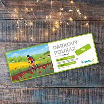 Voucher 4camping Elektronický dárkový poukaz Design poukazu: Kolo / Hodnota poukazu: 1000