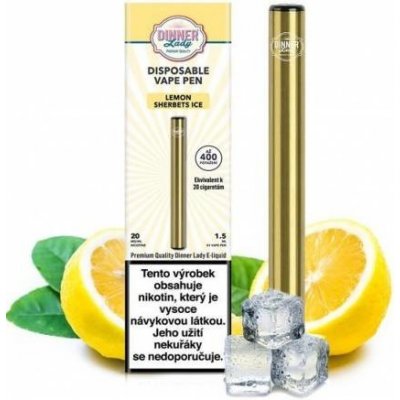 Dinner Lady Vape Pen Lemon Sherbets Ice 20 mg 400 potáhnutí 1 ks – Zboží Dáma