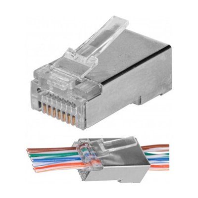 Konektor NEKU FTP CAT5 RJ45 8P8C, stíněný, průchozí | Zboží Auto