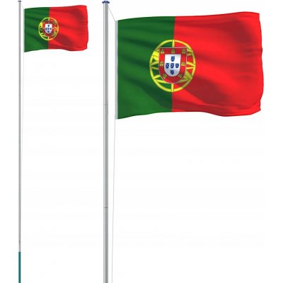 Portugalská vlajka se stožárem, 6,23 m, hliníková – Hledejceny.cz