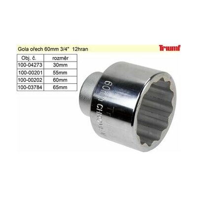 Triumf 100-00202 hlavice nástrčná 3/4", 12ti hran 60 mm – Zboží Dáma