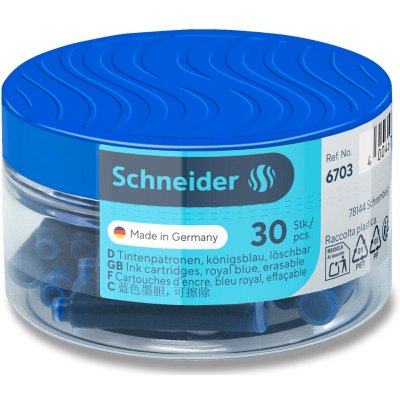 Schneider 6703 Inkoustové bombičky modré 30 ks – Zboží Dáma