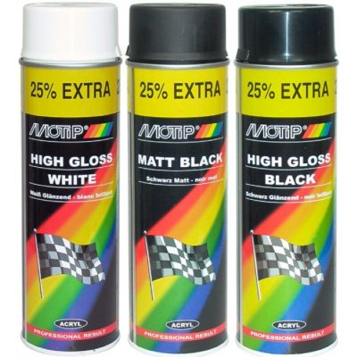 Motip High Gloss Black černý lesklý akrylový lak 500 ml – Zboží Mobilmania