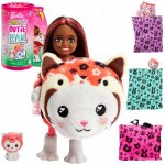 Barbie Cutie Reveal Chelsea v kostýmu kotě v červeném kostýmu pandy HRK27 – Zboží Mobilmania