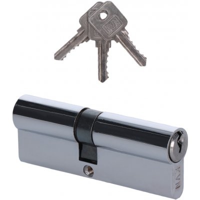 EURO 40/45mm, niklová, 3 klíče, šroub M5x65mm – Sleviste.cz