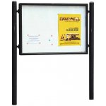 PROCITY Oboustranná vitrína Carrefour 1255x1700 mm, včetně sloupků, černá | Zboží Auto