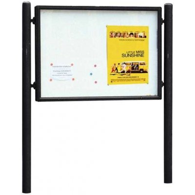 PROCITY Oboustranná vitrína Carrefour 1255x1700 mm, včetně sloupků, černá | Zboží Auto