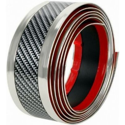 Samolepící ozdobná lišta karbonová s chrom krajem 1 m x 50 mm – Hledejceny.cz