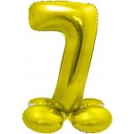 Godan Balónek fóliový číslo 7 samostojné zlaté 72 cm