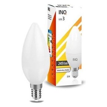 INQ LED žárovka E 14 svíčk.7W/3000K teplá bílá