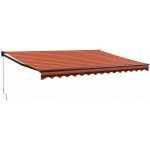 vidaXL Zatahovací markýza oranžová a hnědá 4,5 x 3 m textil a hliník – Zboží Mobilmania