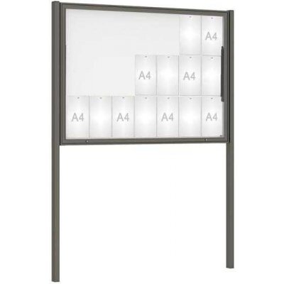 PROCITY Venkovní vitrína Classique, 21 x A4, včetně sloupků, šedá PRO | Zboží Auto