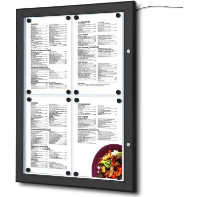 A-Z Reklama CZ světelná menu vitrína na stěnu SCZNC9005LED 4 x A4 listy – Zboží Živě