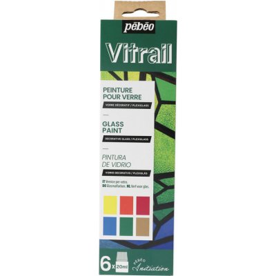 Pébéo Vitrail 756421 sada barev na sklo 6 x 20 ml – Zbozi.Blesk.cz