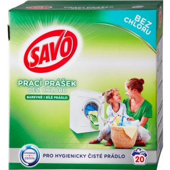 Savo Universal bez chloru prací prášek na barevné i bílé prádlo 20 PD 1,4 kg