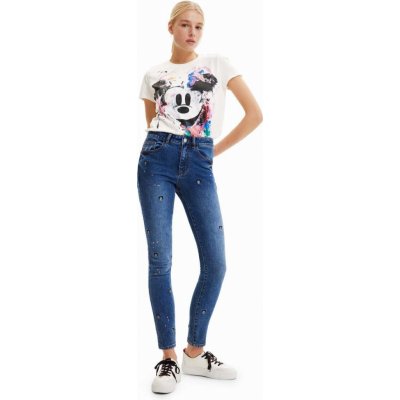 Desigual x Disney dámské džíny medium waist 23SWDD63 modrá