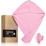 BrushArt Home Salon BrushArt Home Salon Scalp scrub brush masážní pomůcka na vlasy 1 ks + BrushArt Home Salon Hair towel ručník na vlasy – Zboží Mobilmania