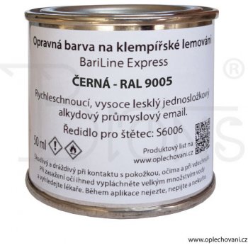 Brons Opravná barva 50 ml - černá - RAL 9005