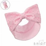 Kojenecká růžová čelenka s velkou mašlí – Zboží Dáma