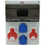 STAVEBNÍ ROZVADĚČ 2 X 250V 16A + 400V 16A/4P + 400V 32A/4P 11 M IP44 – Sleviste.cz