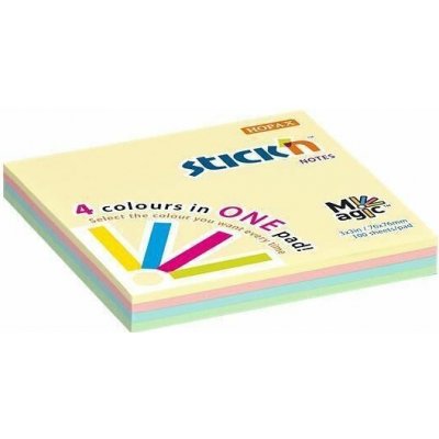 Samolepicí bloček "Magic Pad", pastleové barvy, 76x76 mm, 100 listů, STICK N 21574 – Hledejceny.cz