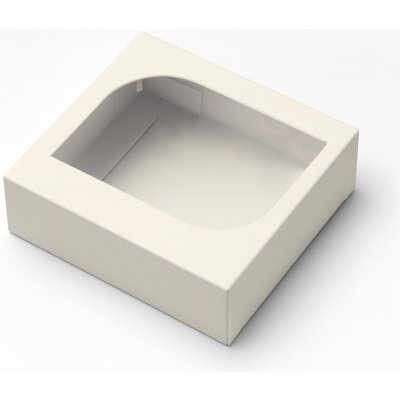 KRAFTHOUSE.EU Dárková krabička krémová čtvercová s okénkem KM-013CO Okno: Srdce – Zboží Dáma