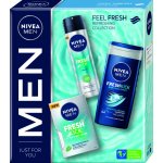 Nivea Men Fresh Kick voda po holení Men Fresh Kick 100 ml + antiperspirant Men Fresh Kick 150 ml + gel-krém Men Fresh Gel 150 ml dárková sada – Zbozi.Blesk.cz