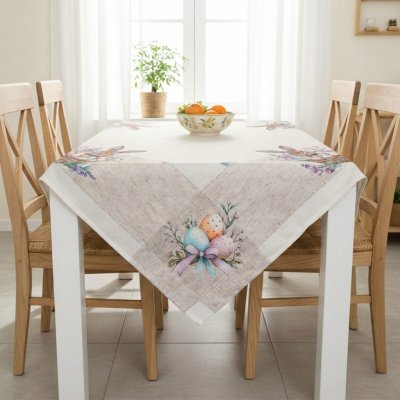 Forbyt ubrus VELIKONOCE CYH6112 TISK zajíček kraslice v košíku béžová obdélník 120x140cm – Hledejceny.cz