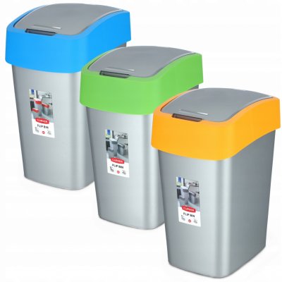 Curver FLIP BIN 25 l šedostříbrná / žlutá – Zboží Dáma