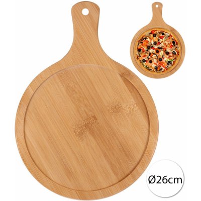 Golden Bambo 151223 Bambusové prkénko na krájení a servírování pizzy, 26cm – Zboží Mobilmania