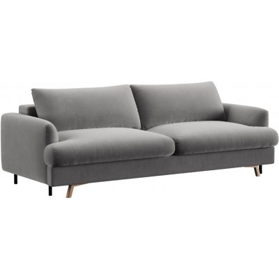 Micadoni Šedá sametová rozkládací pohovka Naomi 233 cm – Hledejceny.cz