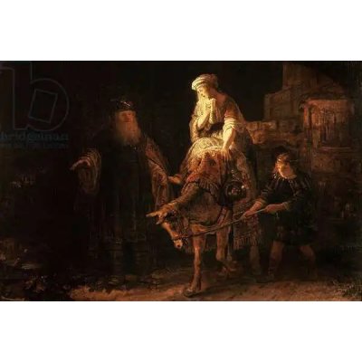 Obrazy - Rembrandt, van Rijn: Departure of the Shemanite Wife - reprodukce obrazu – Zboží Dáma