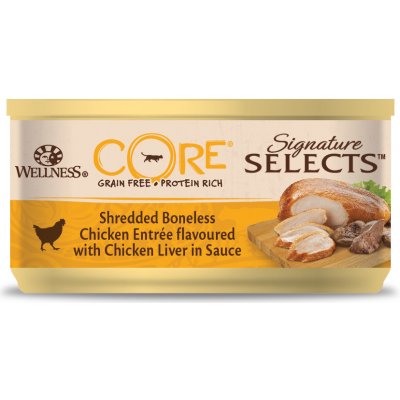 Wellness Core Signature Selects Shredded Boneless Chicken Entrée flavoured with Chicken Liver in Sauce 79 g
