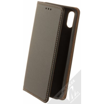 Pouzdro 1Mcz Genuine Leather Book flipové Apple iPhone X, iPhone XS černé