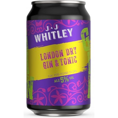 JJ Whitley London Dry Gin & Lemonade 5% 0,33 l (plech)
