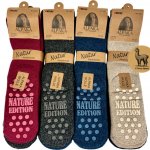 Dámské termo ponožky z 100% alpaka vlny 3 páry protiskluzové extra teplé vínová stříbrná grafitová Bez dárkového balení – Zboží Dáma