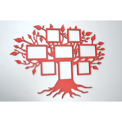 MAJADESIGN Fotorámeček - Dřevěný strom malý barevně lakovaný Formát fotografie: 4 fotografie 10x15 cm a 4 fotografie 10x10 cm – Zboží Mobilmania