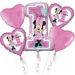 Balónková sada Myška Minnie mouse 1. narozeniny fóliových balónků – Zboží Dáma