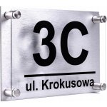 Domovní číslo, tabulka s adresou 32x21 stříbrná plexi sklo akrylát dibond – Hledejceny.cz