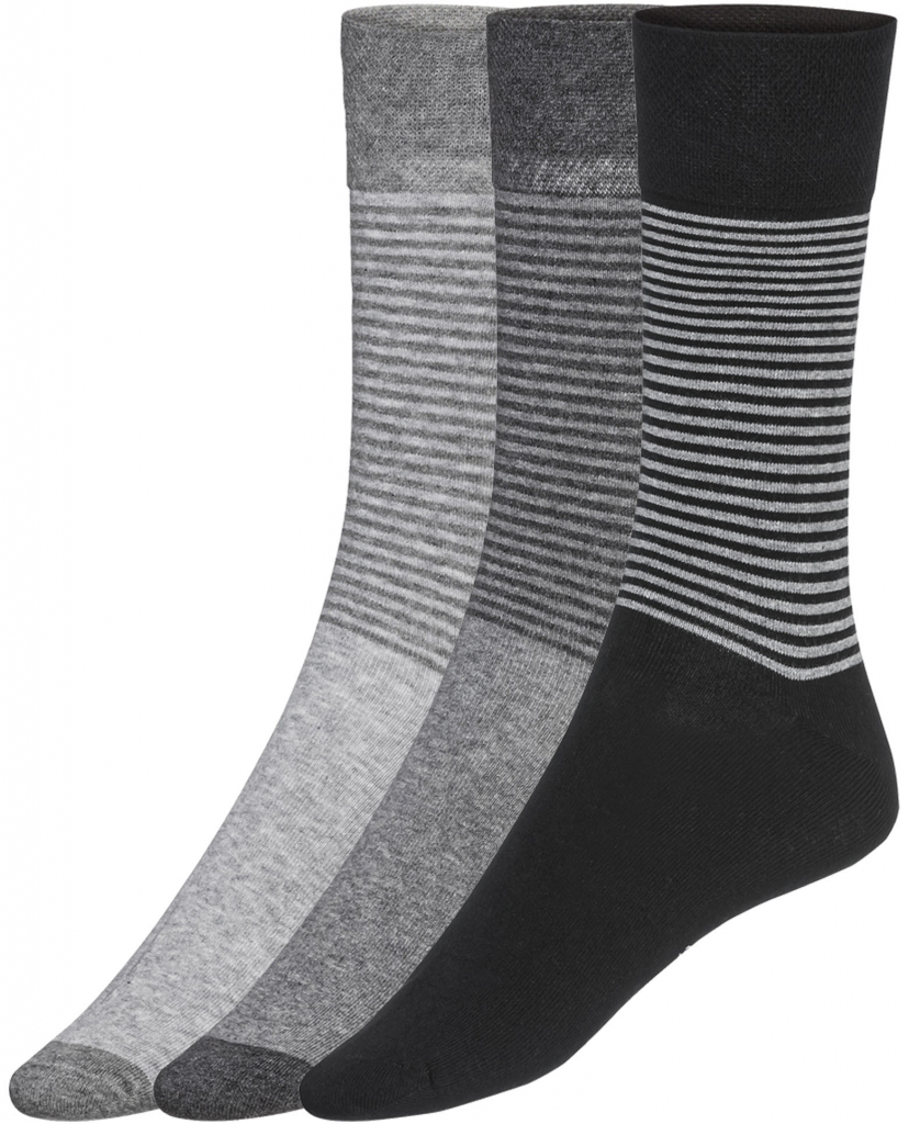 Livergy pánské ponožky s BIO bavlnou 3 páryšedá/černá