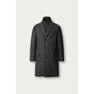 Hackett London Wool Cash Coat W/Bib Charcoal Grey – Zboží Dáma