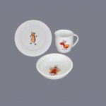 Český porcelán Dubí Souprava dětská třídílná MB zvířátka – Zboží Mobilmania