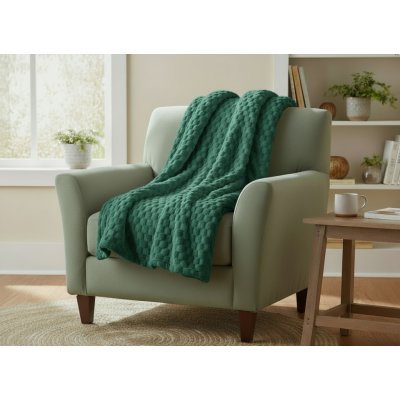 Mybesthome Přehoz na křeslo - sedačku FLANELA zelená 70x160 cm – Zboží Dáma