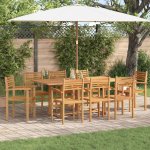 OMAXI 623287 Židle 8 pcs Hnědá 56 x 55 x 90,5 cm Pevné teakové dřevo – Hledejceny.cz