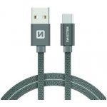 Swissten 71521202 USB 2.0 typ A na C, USB 2.0, zástrčka A - zástrčka C, opletený, 1,2m, šedý – Zboží Mobilmania