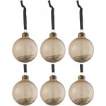 Set šesti hnědých skleněných vánočních ozdob J-line Gloss 8 cm – Hledejceny.cz